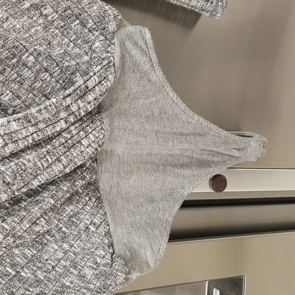 💕MICHAEL STARS💕 Ribbed Long Sleeve Surplice Bodysuit ~ Dark Gray Small S NWOT - Picture 7 of 11